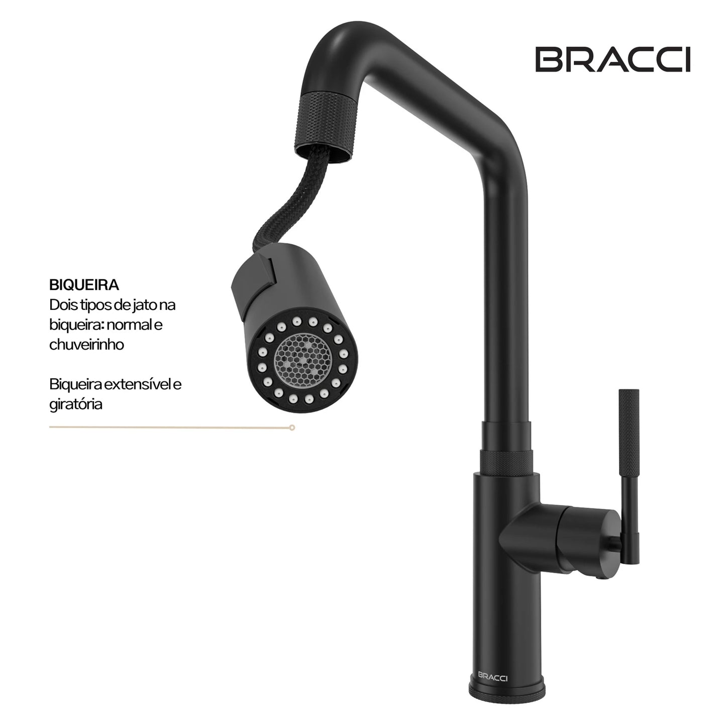 TORNEIRA MONOCOMANDO Q/F ALLURE PRETO FOSCO