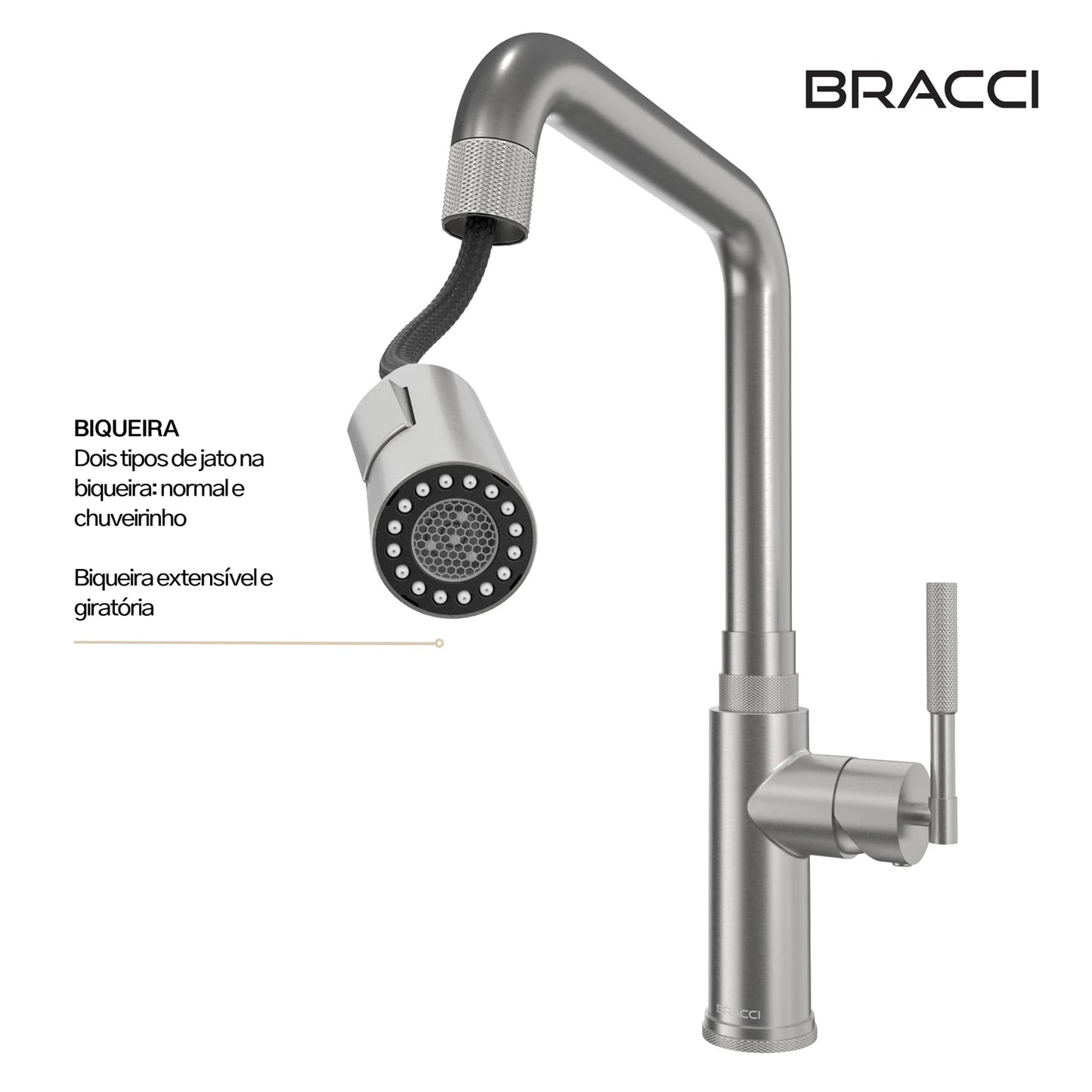 TORNEIRA MONOCOMANDO Q/F ALLURE AÇO ESCOVADO