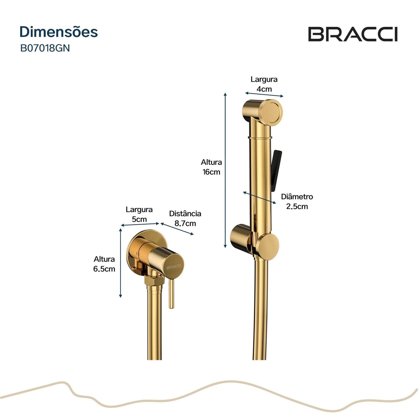 DUCHA HIGIÊNICA DOURADO  NANOTECNOLOGIA