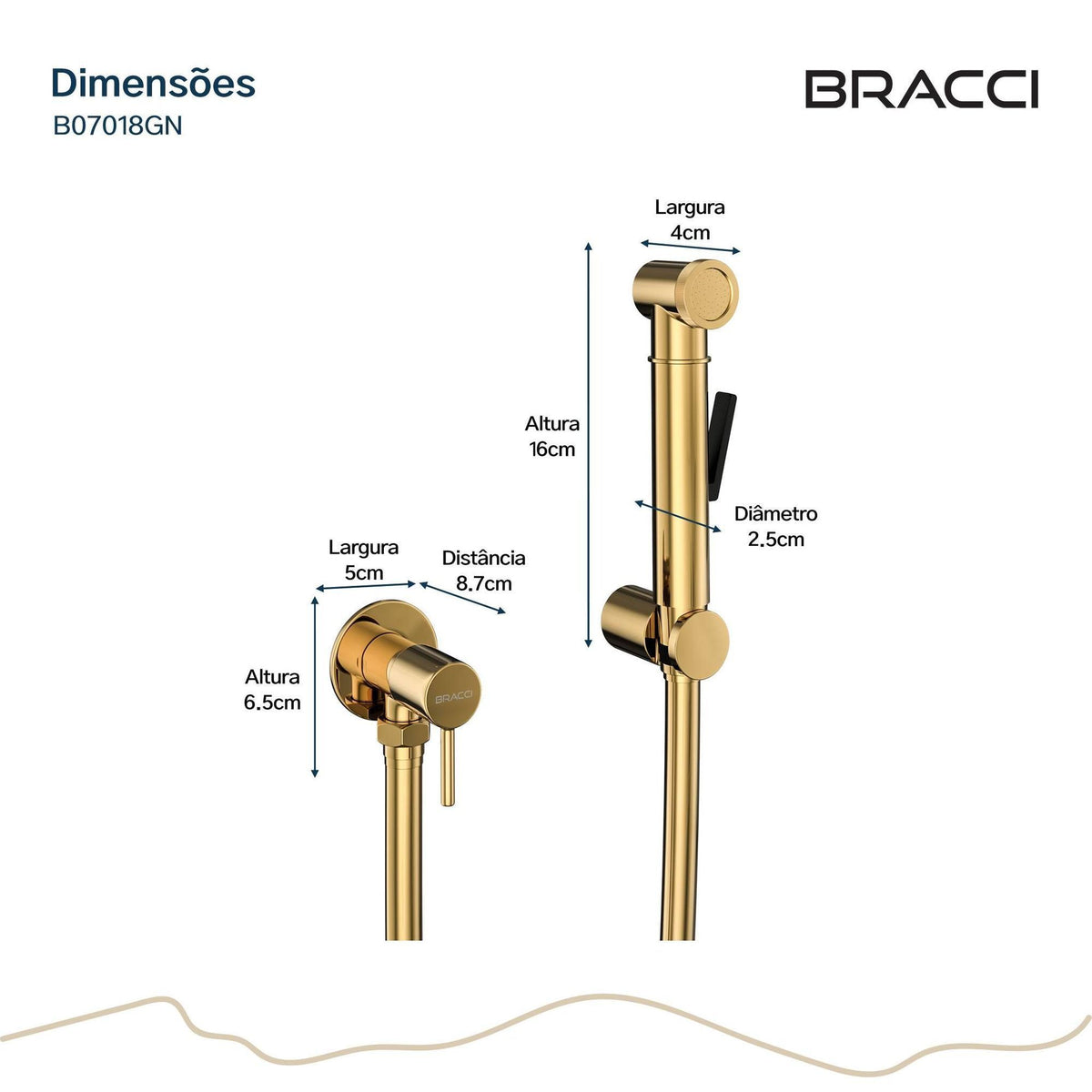 DUCHA HIGIÊNICA DOURADO  NANOTECNOLOGIA
