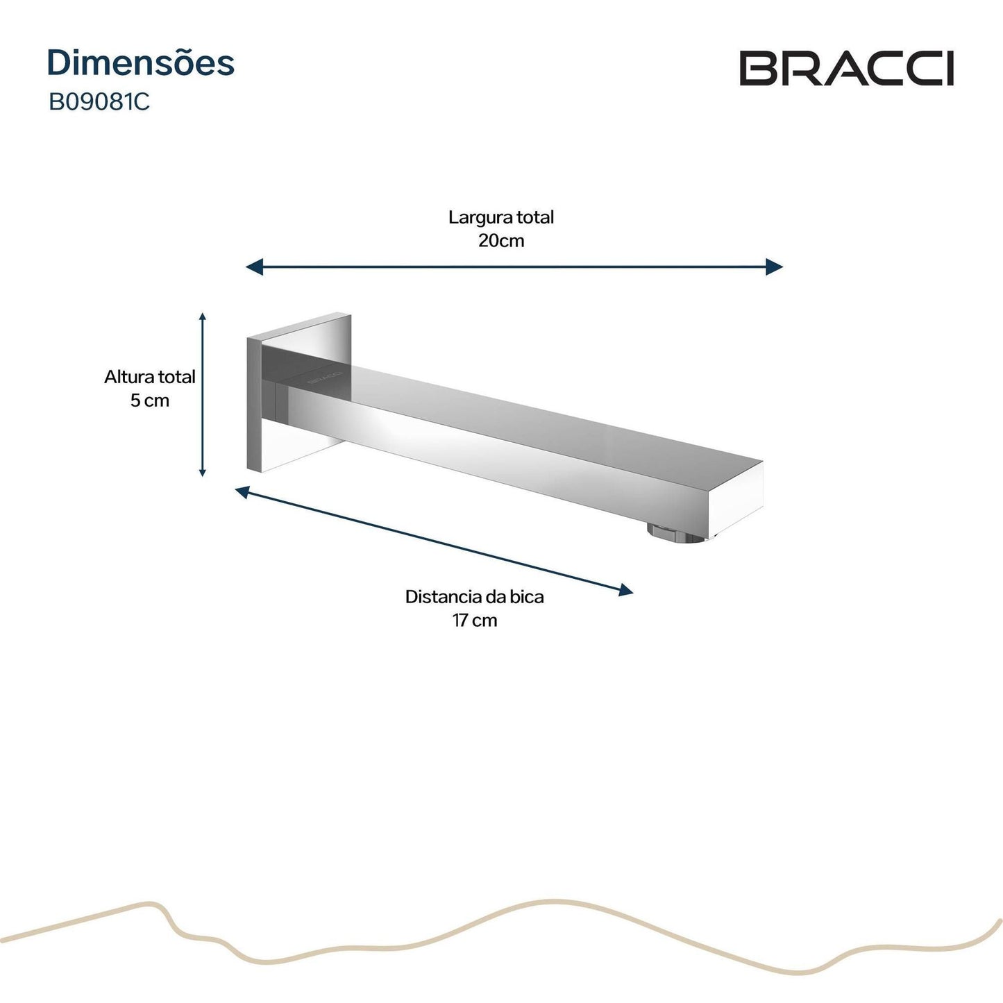 BICA PARA BANHEIRA VERCCI CROMADO