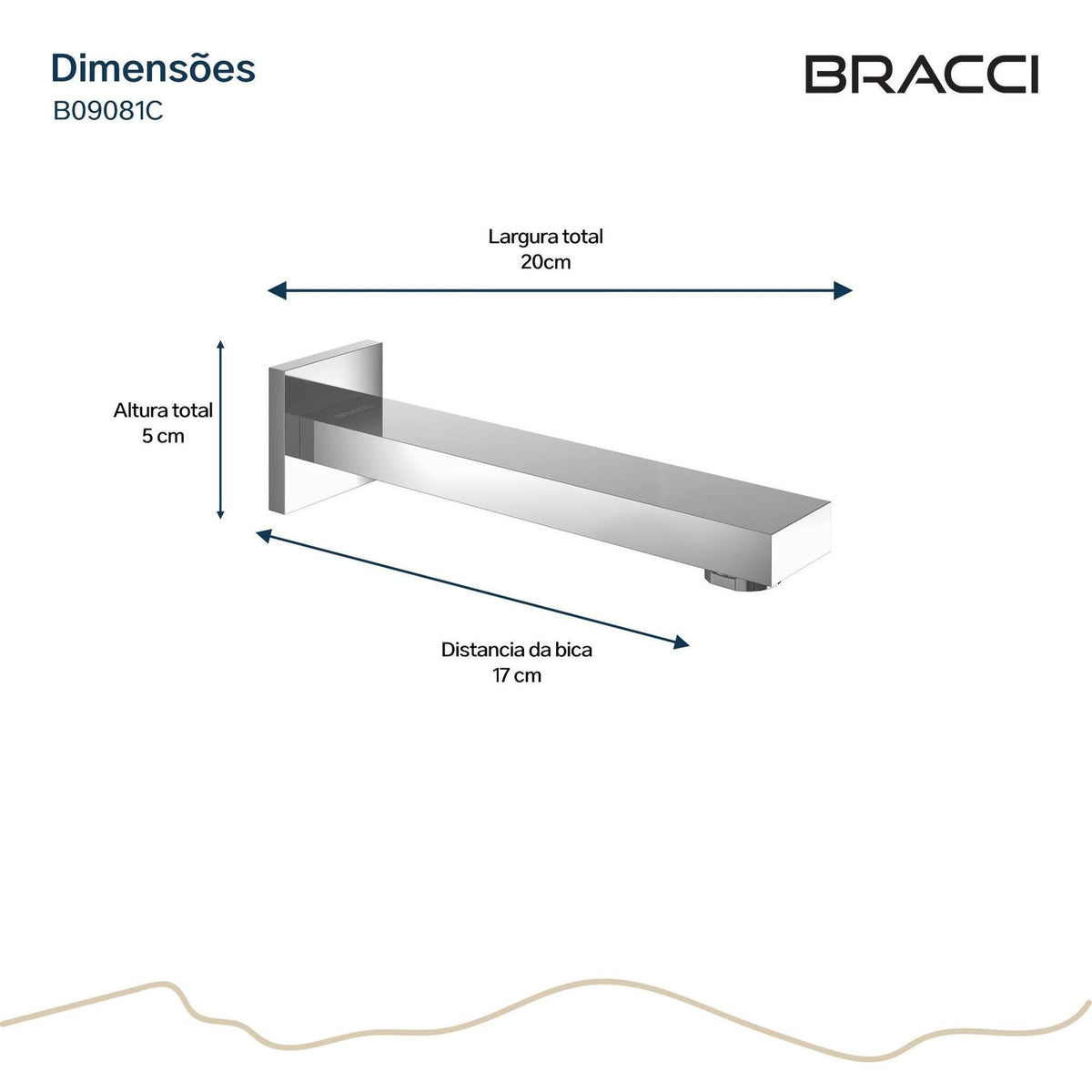 BICA PARA BANHEIRA VENZA CROMADO