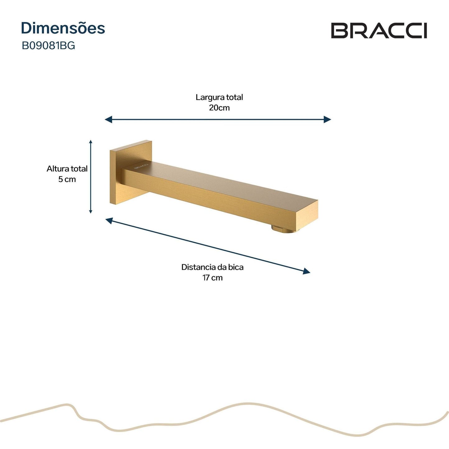 BICA PARA BANHEIRA VERCCI DOURADO ESCOVADO