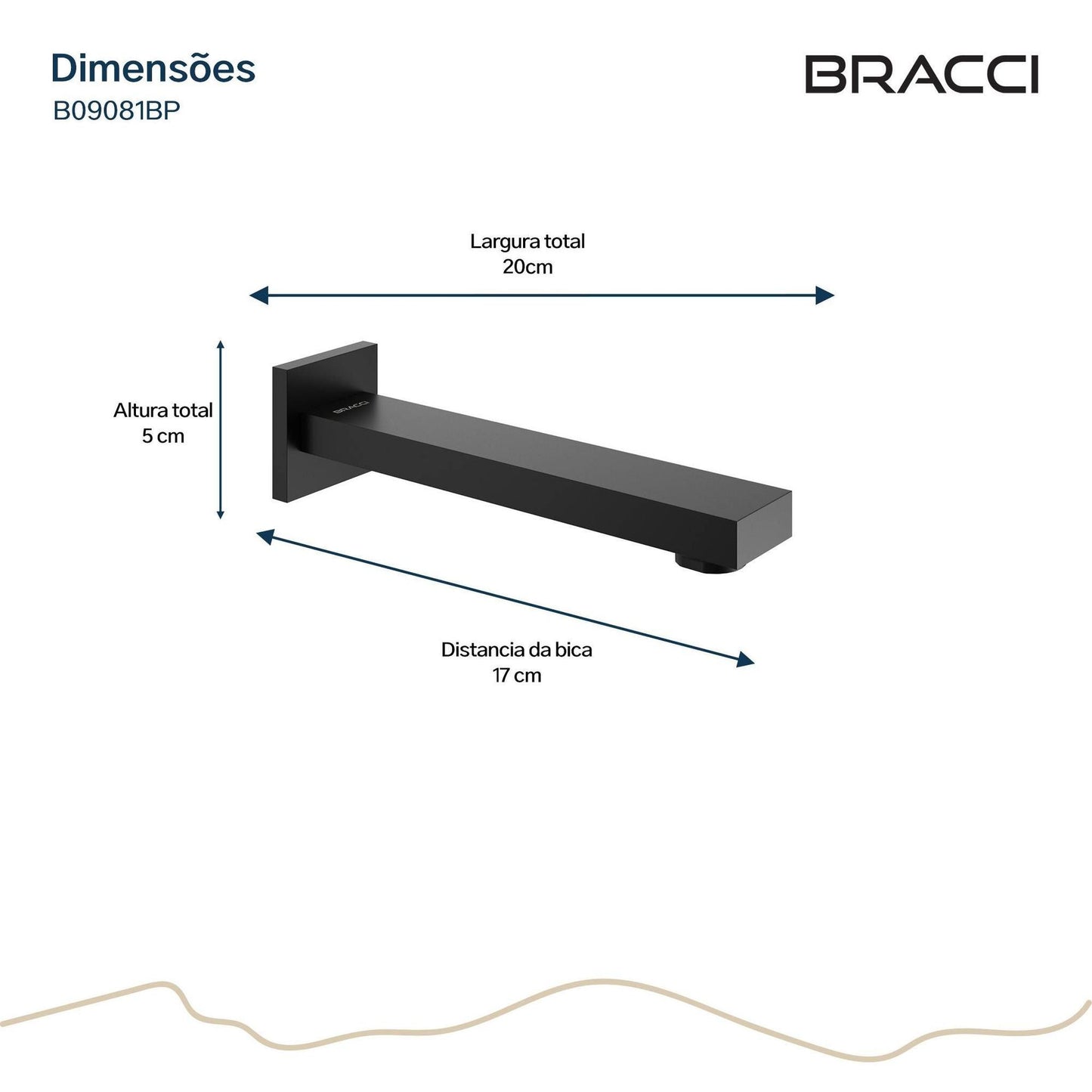 BICA PARA BANHEIRA VERCCI PRETO PVD