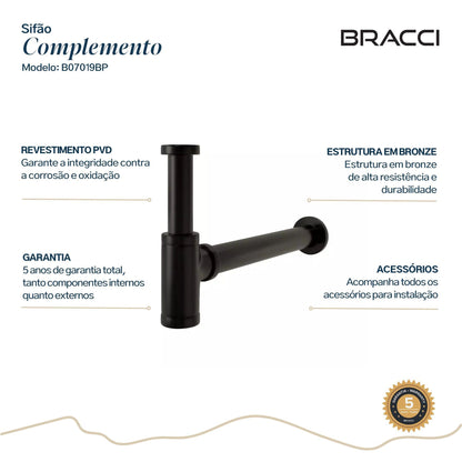 SIFÃO PRETO FOSCO PVD