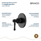ACABAMENTO MONOCOMANDO CHUVEIRO CLÁSSICO PRETO PVD