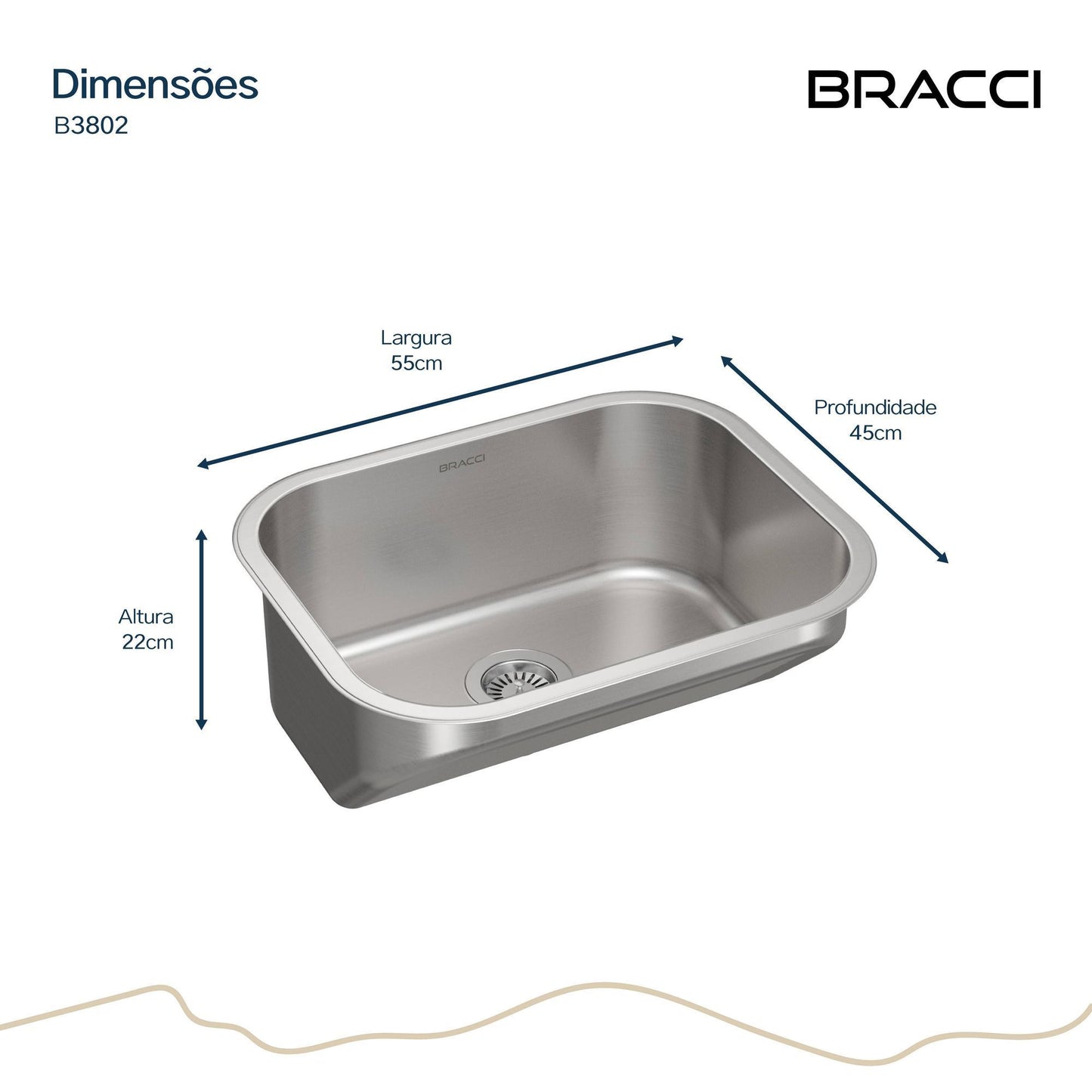 CUBA PARA LAVANDERIA AÇO ESCOVADO