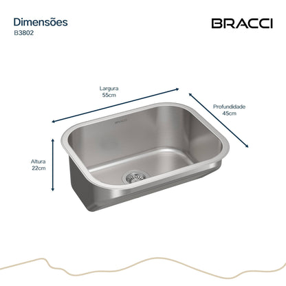 CUBA PARA LAVANDERIA AÇO ESCOVADO