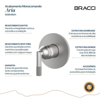 ACABAMENTO MONOC CHUVEIRO ARIA AÇO ESCOVADO