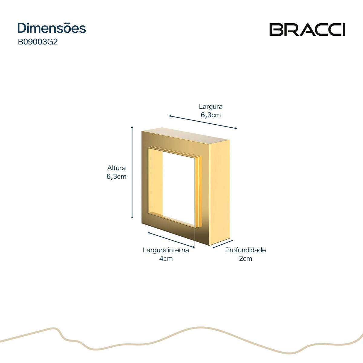 CANOPLA 20MM ACABAMENTO DE REGISTRO DOURADO NANOTECNOLOGOIA