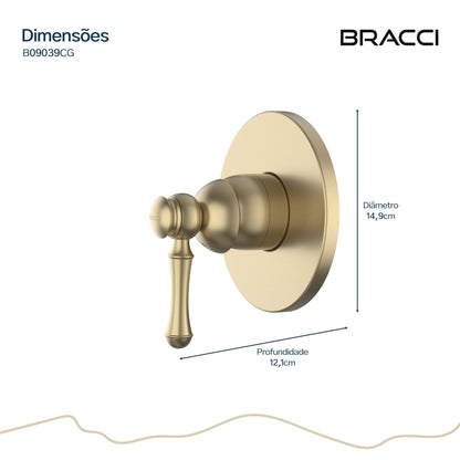 ACABAMENTO MONOCOMANDO CHUVEIRO CLÁSSICO CHAMPAGNE GOLD