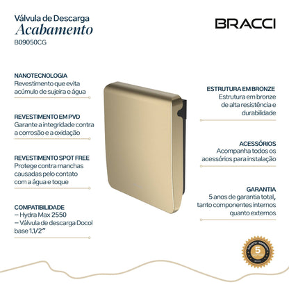 ACAB VALVULA DESCARGA DECA/DOCOL CHAMPAGNE GOLD