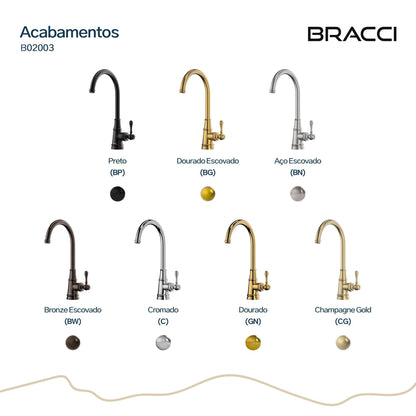 MISTURADOR MONOCOM ST CLAIRE ALTO DOURADO NANOTECNOLOGIA