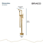 MISTURADOR MONOC PISO DOURADO PARA BANHEIRA NANOTECNOLOGIA