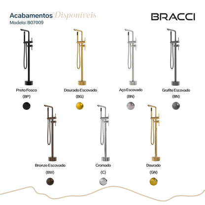 MISTURADOR MONOC PISO DOURADO PARA BANHEIRA NANOTECNOLOGIA