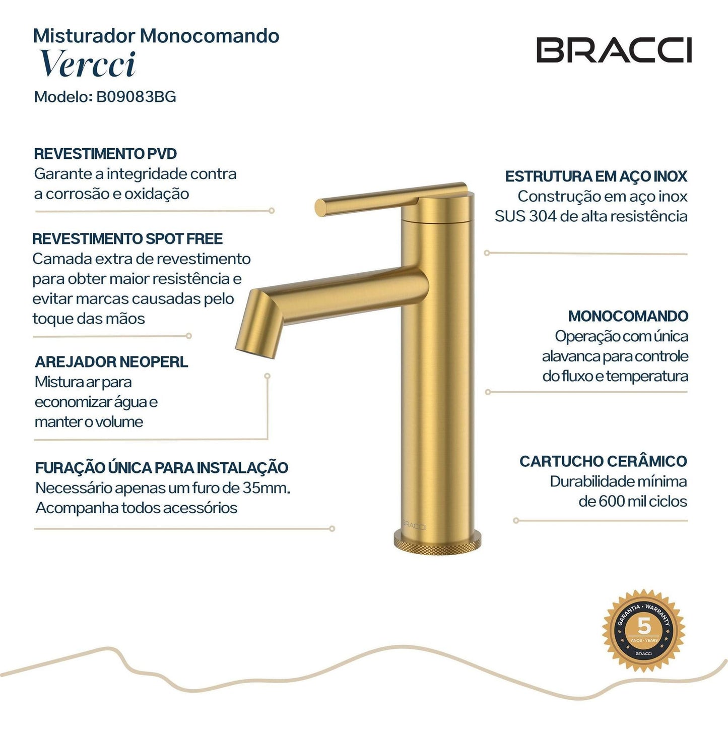 MIST MONOC ARIA VITA BAIXO DOURADO ESCOVADO