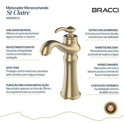 MISTURADOR MONOC ST CLAIRE CHAMPAGNE GOLD