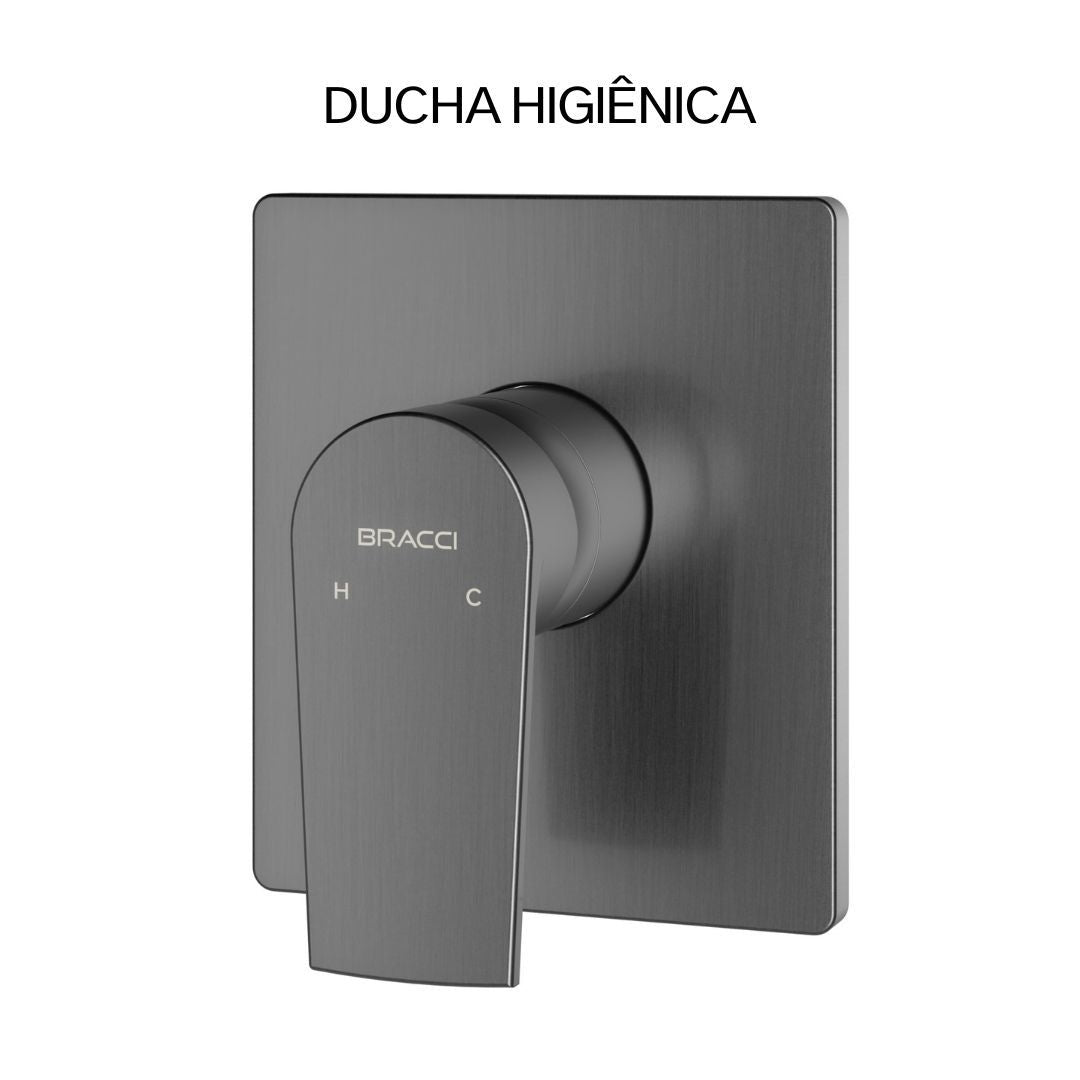 ACABAMENTO MONOCOMANDO DUCHA HIGIÊNICA GRAFITE ESCOVADO