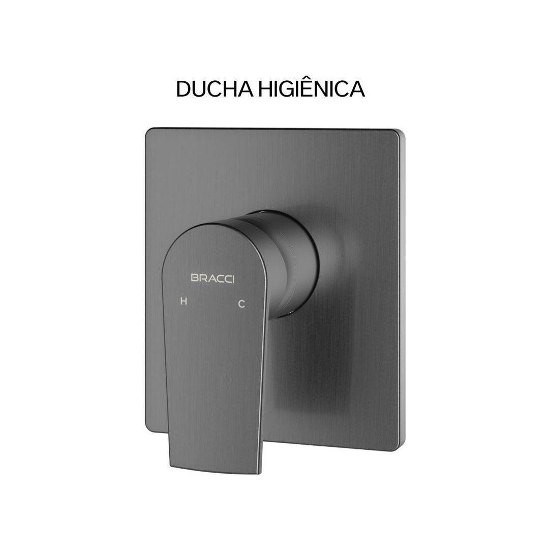 ACABAMENTO MONOCOMANDO DUCHA HIGIÊNICA GRAFITE ESCOVADO