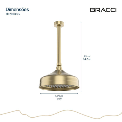 CHUVEIRO DE TETO CHAMPAGNE GOLD