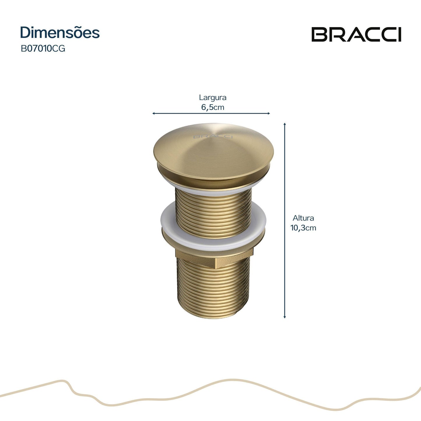 VÁLVULA DE ESCOAMENTO CHAMPAGNE GOLD G1 1/4