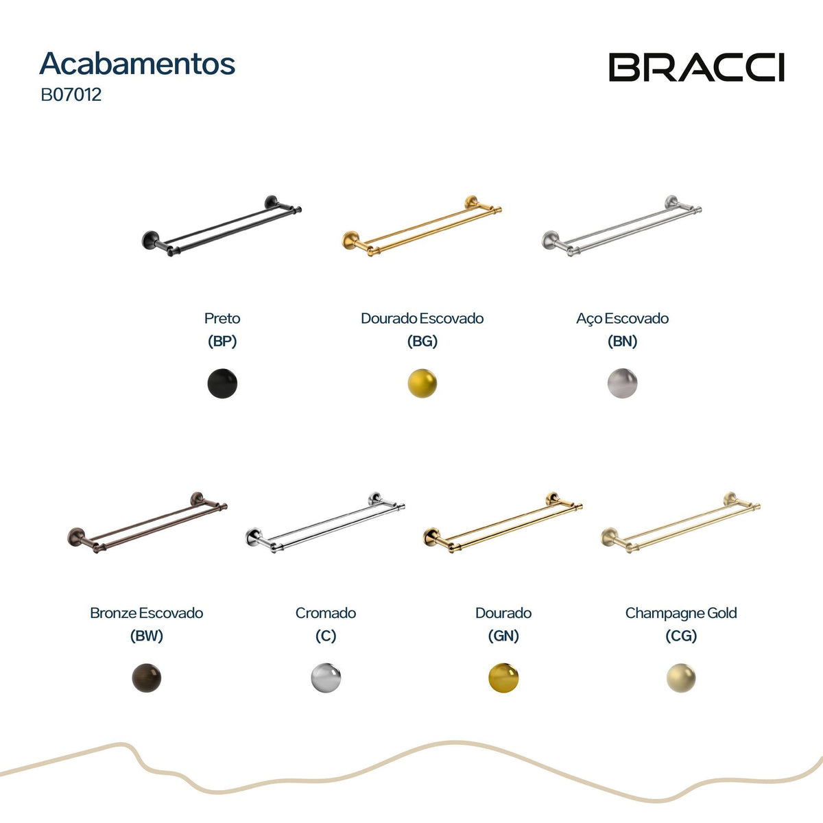 TOALHEIRO DUPLO ST CLAIRE CHAMPAGNE GOLD