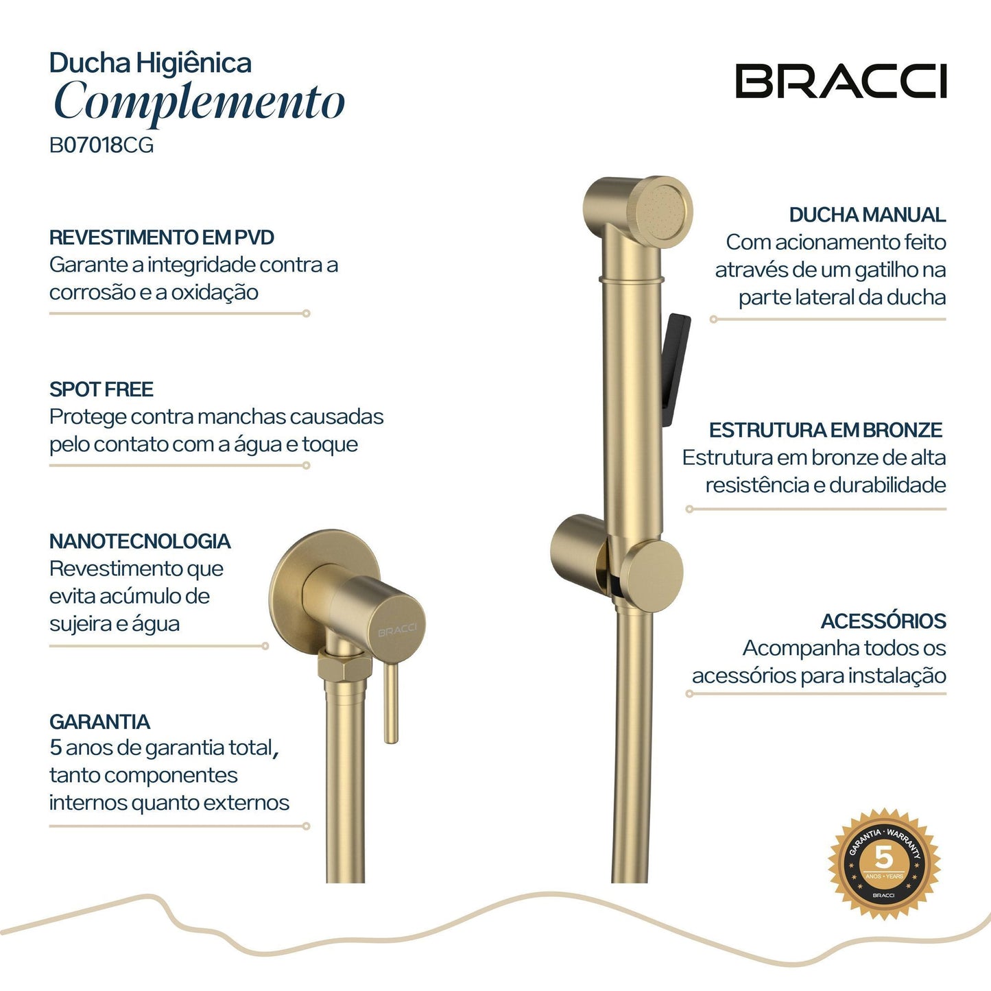 DUCHA HIGIÊNICA CHAMPAGNE GOLD