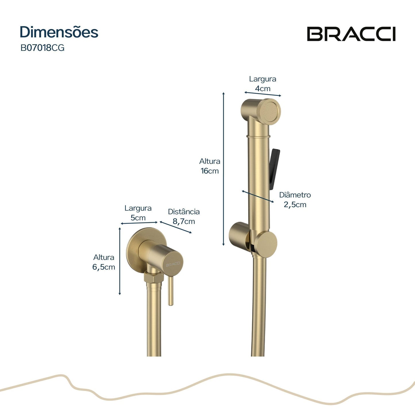 DUCHA HIGIÊNICA CHAMPAGNE GOLD