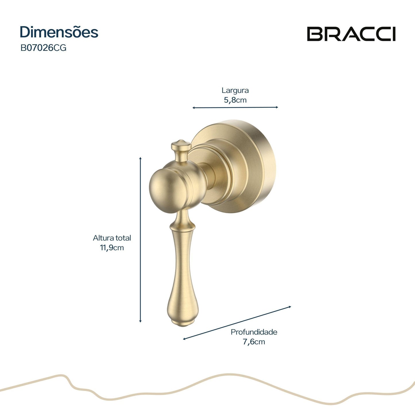 ACABAMENTO DE REGISTRO ST CLAIRE CHAMPAGNE GOLD