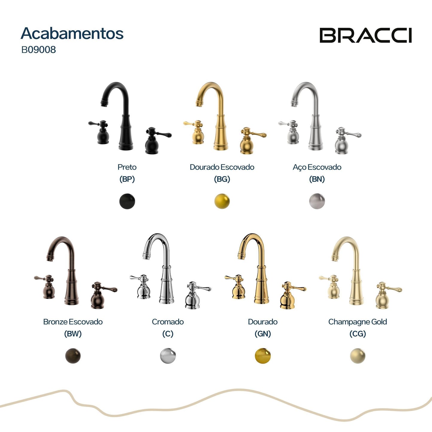 MISTURADOR DUPLO COMANDO CHAMPAGNE GOLD ST CLAIRE