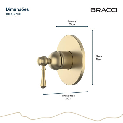 ACABAMENTO MONOCOMANDO CHUVEIRO CLÁSSICO DOCOL 3/4 CHAMPAGNE GOLD