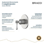 ACABAMENTO MONOCOMANDO CHUVEIRO CLÁSSICO DOCOL 3/4 AÇO ESCOVADO