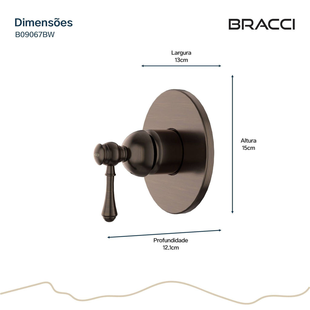 ACABAMENTO MONOCOMANDO CHUVEIRO CLÁSSICO DOCOL 3/4 BRONZE ESCOVADO