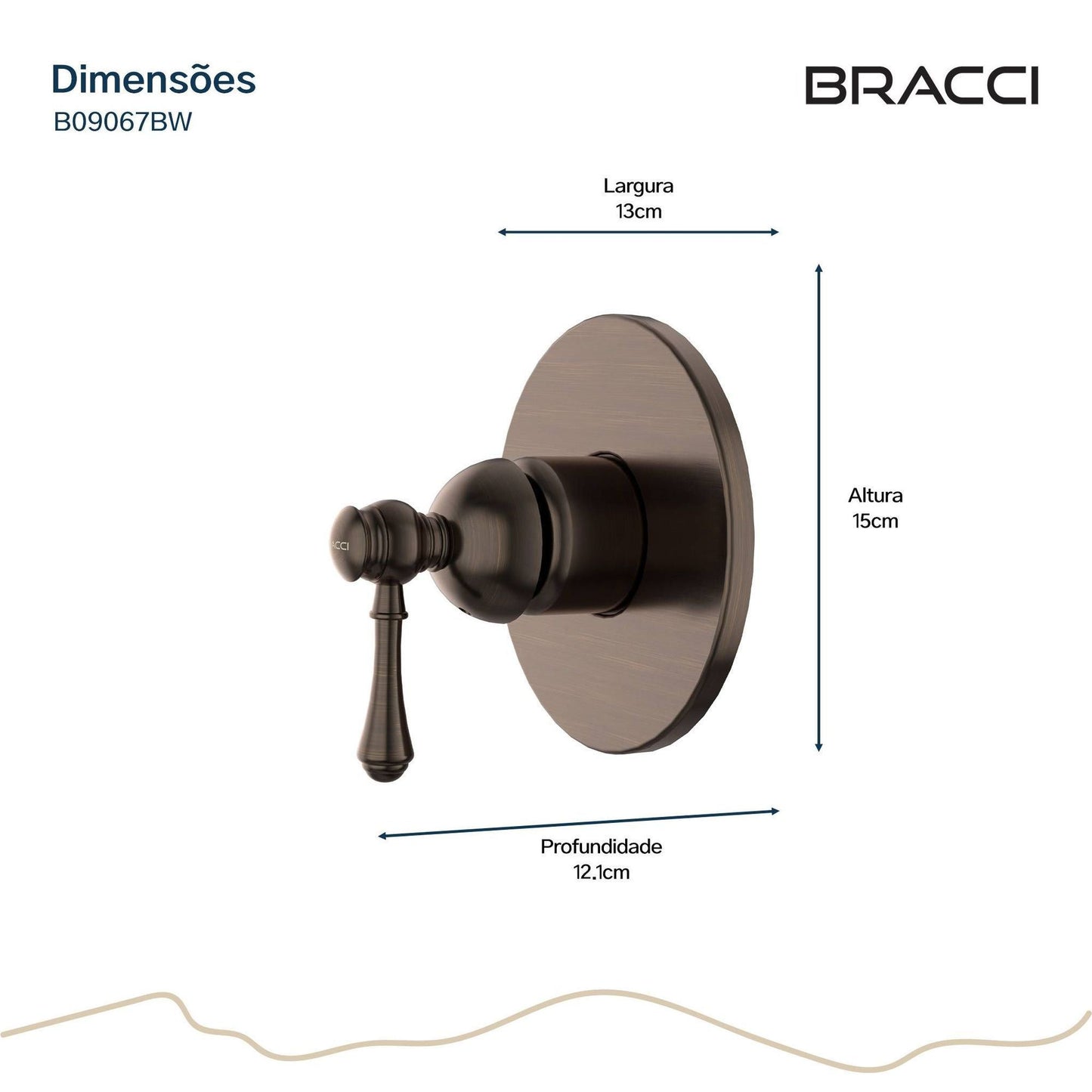 ACABAMENTO MONOCOMANDO CHUVEIRO CLÁSSICO DOCOL 3/4 BRONZE ESCOVADO