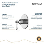 ACABAMENTO MONOCOMANDO CHUVEIRO CLÁSSICO DOCOL 3/4 CROMADO