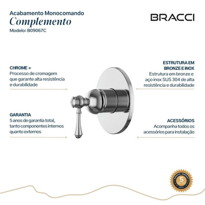 ACABAMENTO MONOCOMANDO CHUVEIRO CLÁSSICO DOCOL 3/4 CROMADO