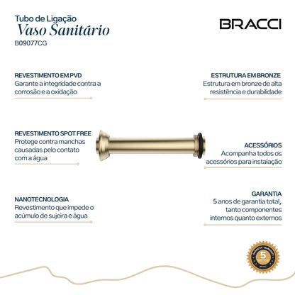 TUBO DE LIGAÇÃO VASO SANITÁRIO CHAMPAGNE GOLD