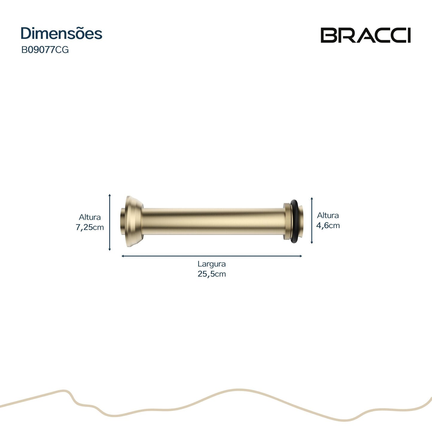 TUBO DE LIGAÇÃO VASO SANITÁRIO CHAMPAGNE GOLD