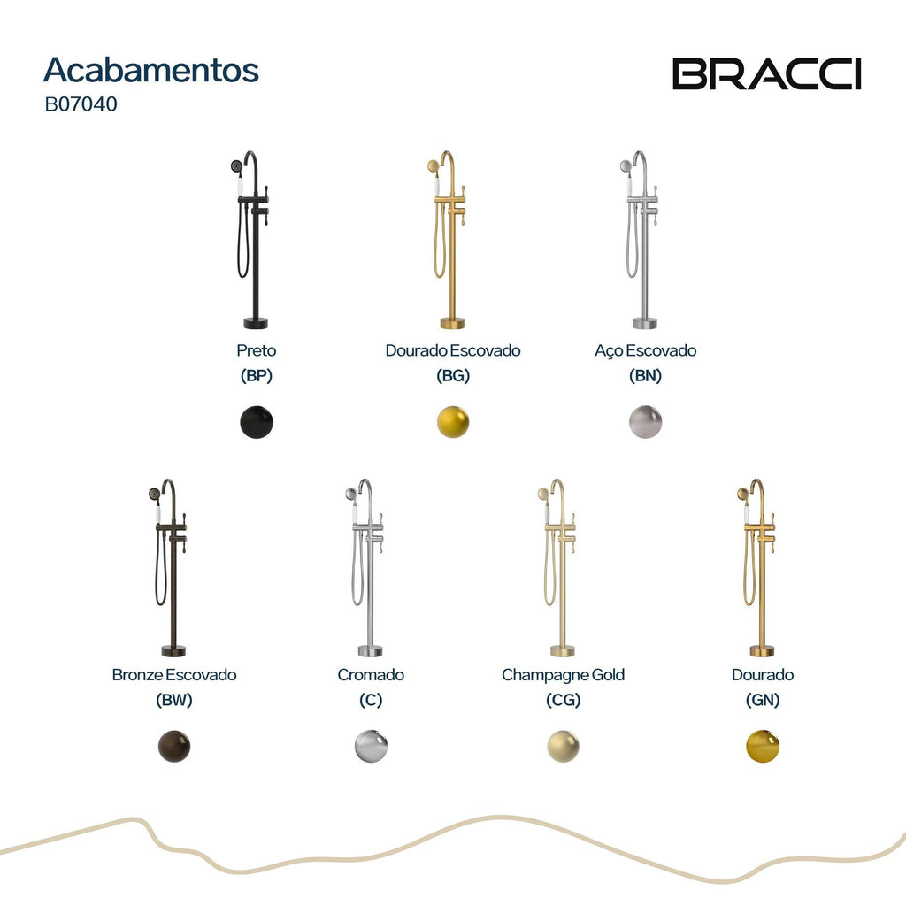 TORNEIRA MONOCOMANDO Q/F PARA BANHEIRAS CHAMPAGNE GOLD