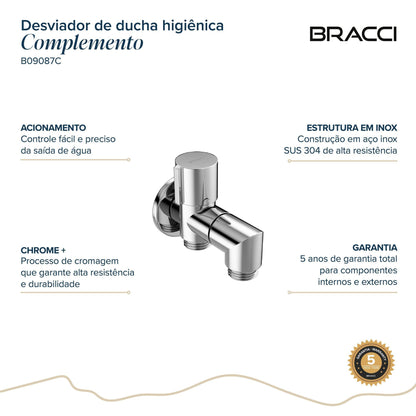 DESVIADOR DUCHA HIGIÊNICA PARA BACIA SANIATÁRIA CROMADO