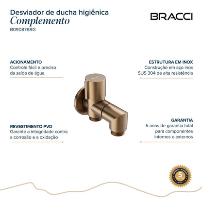 DESVIADOR DUCHA HIGIÊNICA PARA BACIA SANIATÁRIA ROSE ESCOVADO