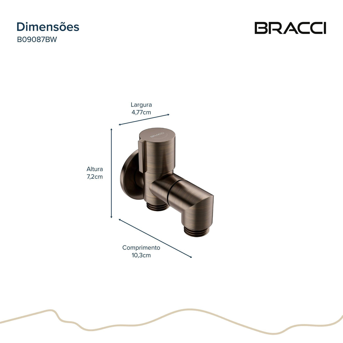 DESVIADOR DUCHA HIGIÊNICA PARA BACIA SANIATÁRIA BRONZE ESCOVADO