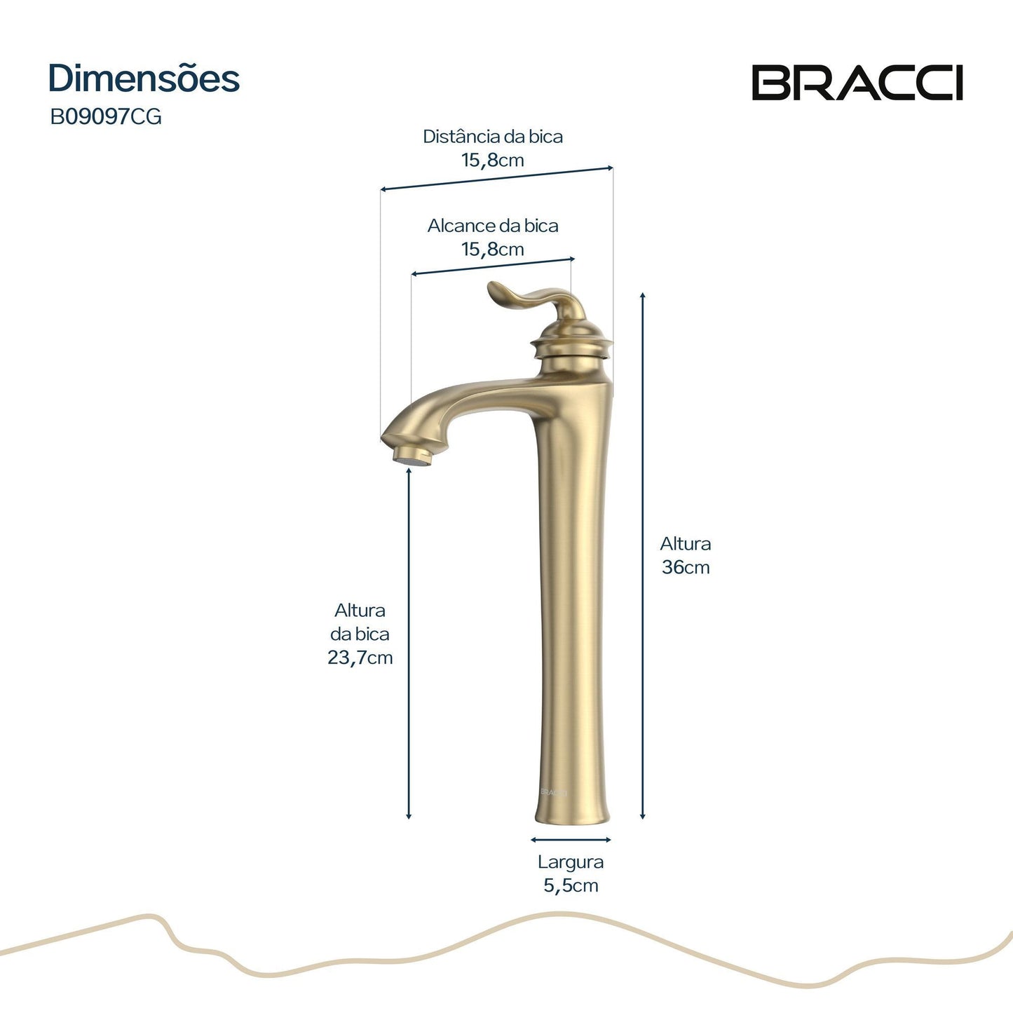MISTURADOR MONOC NEW ST ANTONIE CHAMPAGNE GOLD