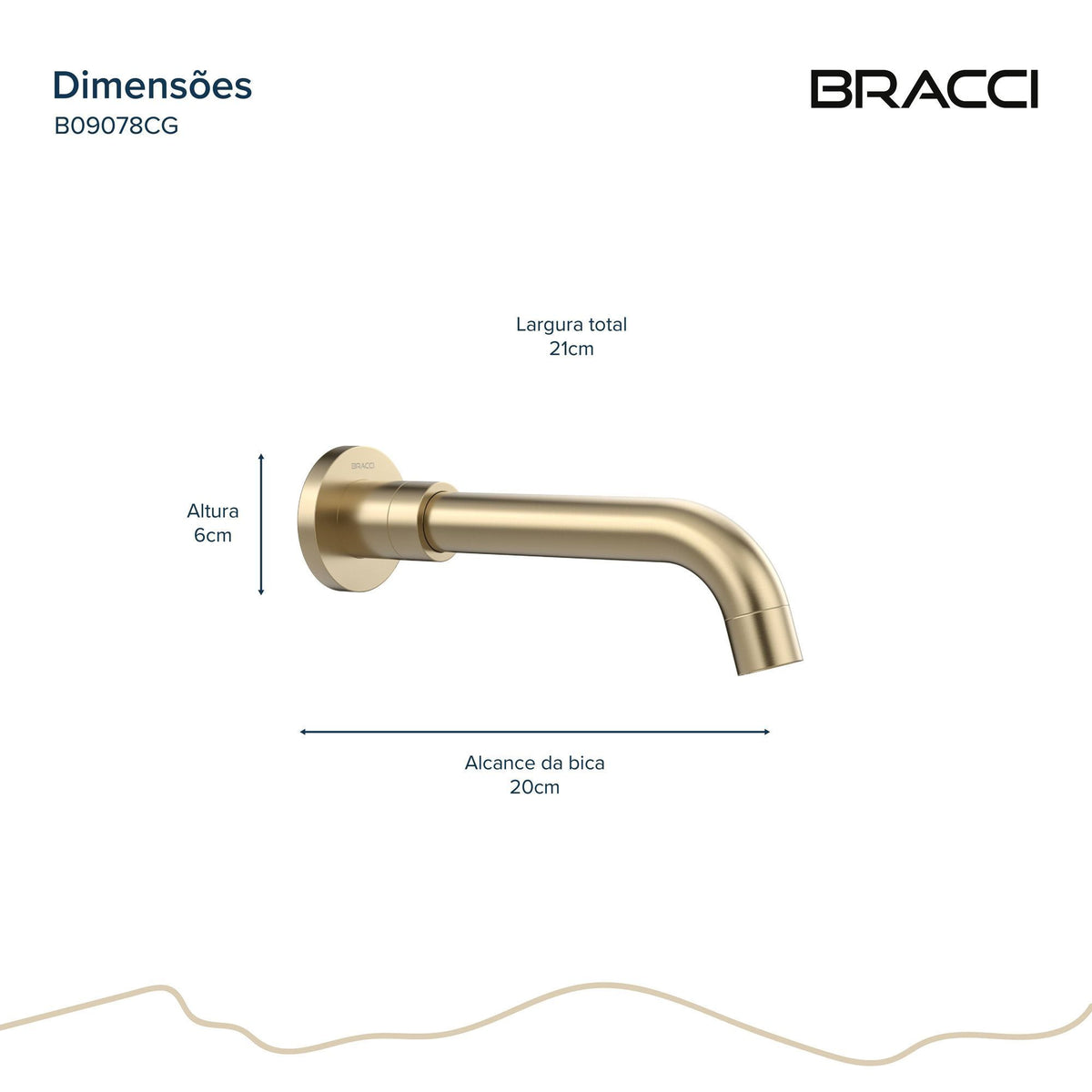 Bica para Banheira Champagne Gold