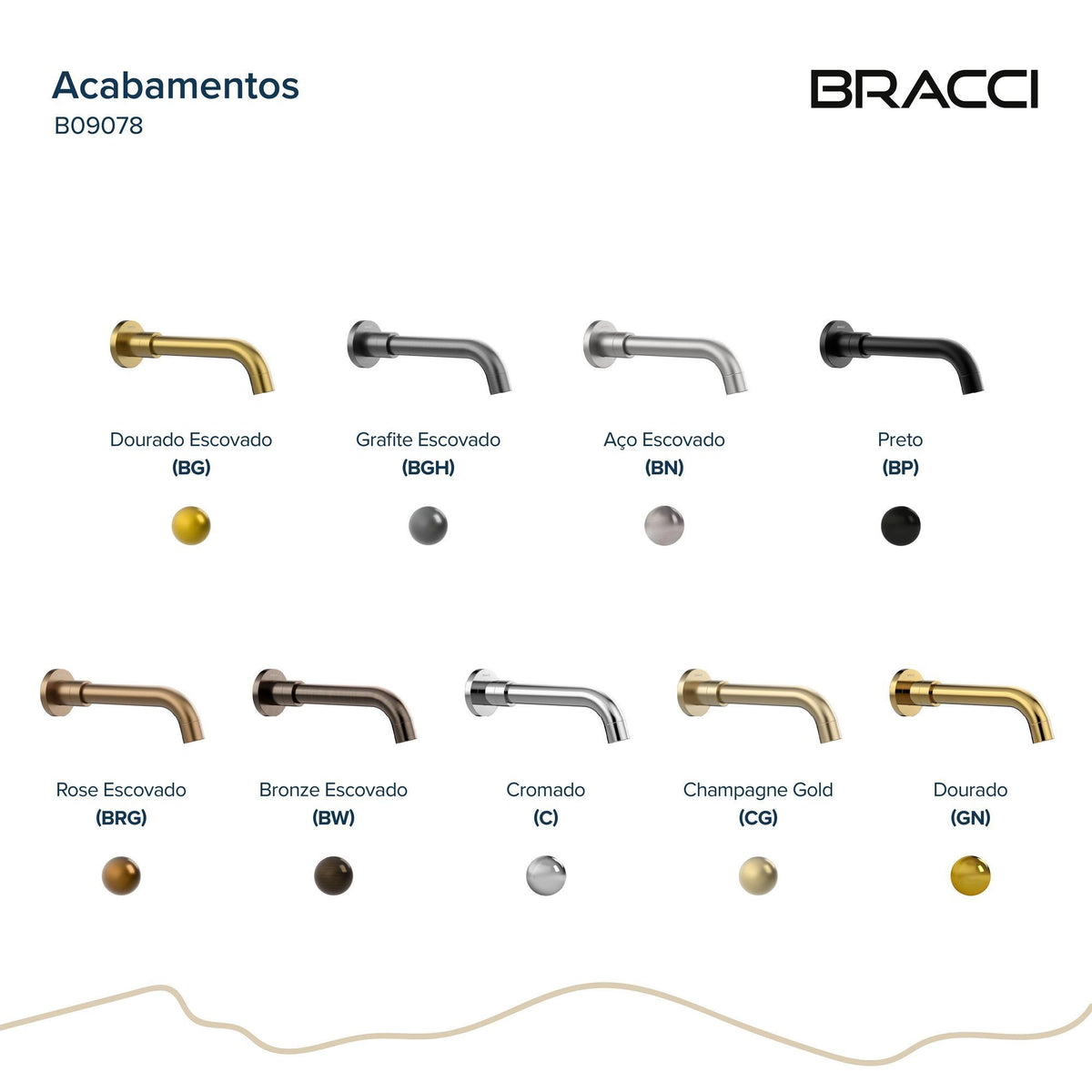 Bica para Banheira Champagne Gold