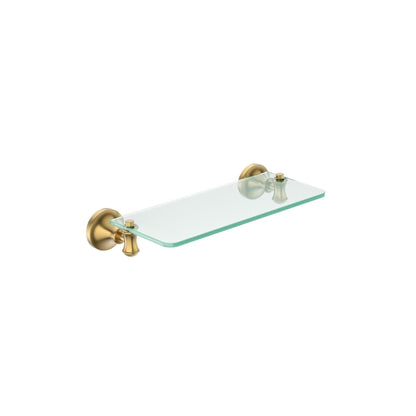 PRATELEIRA VIDRO ST CLAIRE DOURADO ESCOVADO 30CM