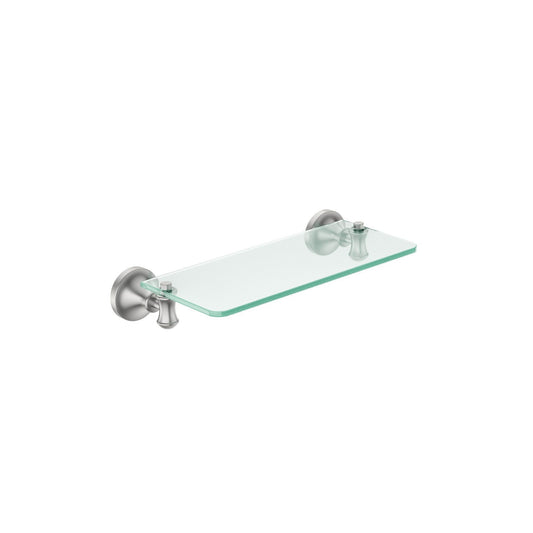 Prateleira Vidro St Claire Aço Escovado 30cm
