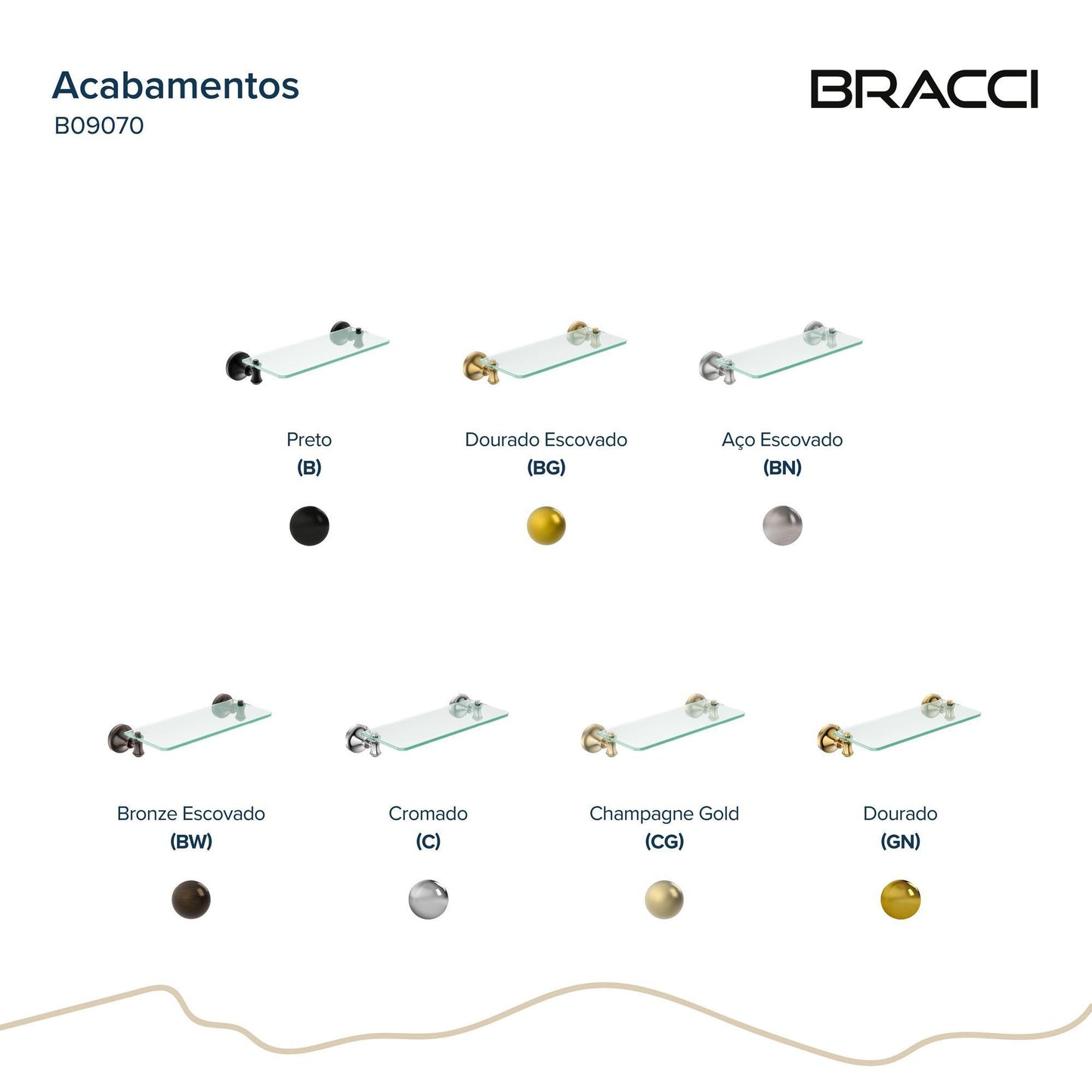 PRATELEIRA VIDRO ST CLAIRE CROMADO 30CM