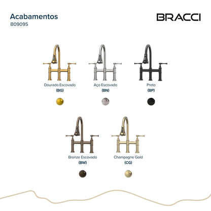 Torneira Duplo Comando Q/F Bridge Bronze Escovado
