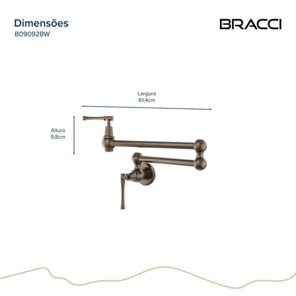 TORNEIRA PAREDE COZINHA ARTICULÁVEL ST CLAIRE BRONZE ESCOVADO